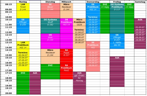 Stundenplan SS07