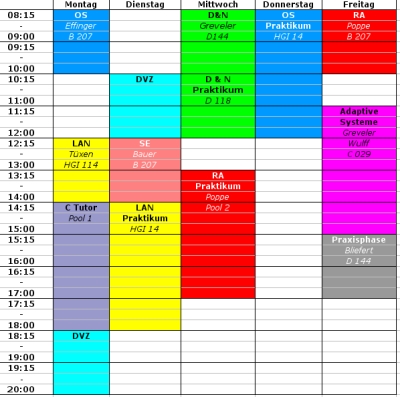 Stundenplan WS07/08 Stundenplan WS07/08